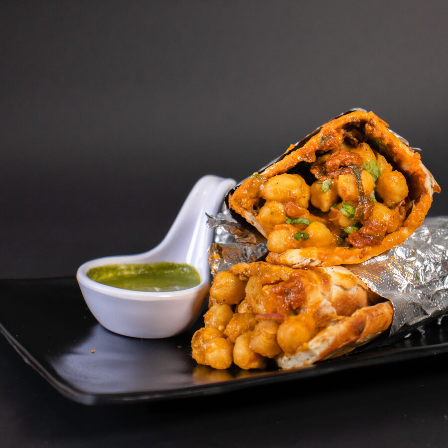 Chana (Chickpeas) Masala Burrito