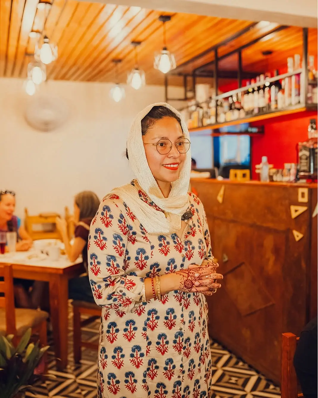 Eleni de la Cruz at Señor Naan restaurant